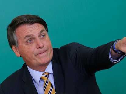 Bolsonaro durante cerimônia no Palácio do Planalto.