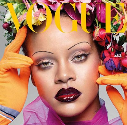 Rihanna resgata as sobrancelhas finas que triunfaram nos anos 20 e 90.