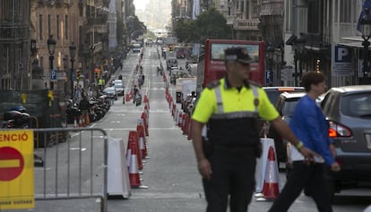 La via Laietana, tallada al trànsit.