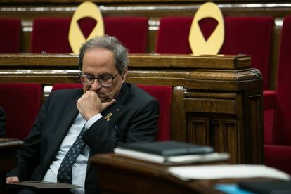 Quim Torra, durant el ple del Parlament d'aquest dimarts.