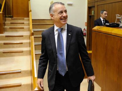 El lehendakari, &Iacute;&ntilde;igo Urkullu entrando al Parlamento vasco, en Vitoria.