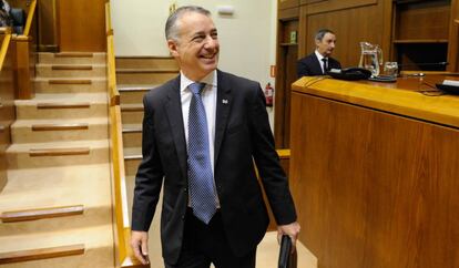 El lehendakari, &Iacute;&ntilde;igo Urkullu entrando al Parlamento vasco, en Vitoria.