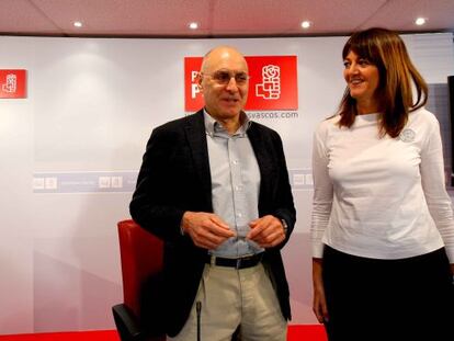 Rodolfo Ares e Idoia Mendia en la rueda de prensa de Bilbao.