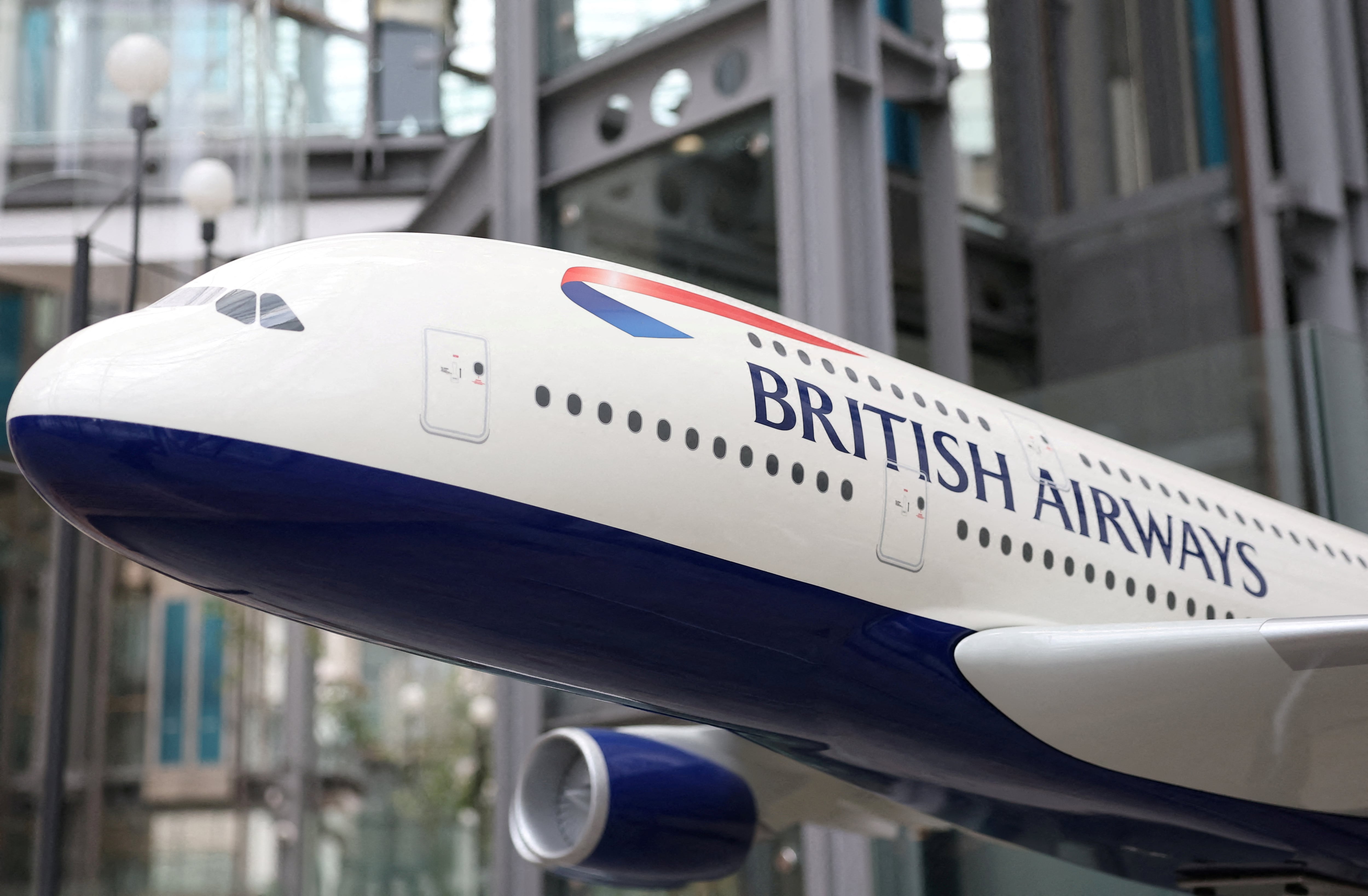 Una maqueta de un aviónde British Airways en la sede de IAG.