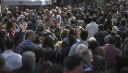 Aglomeraciones en tiempos recientmente pasados en Barcelona.