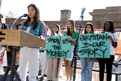 Xiye Bastida takes part in a Fridays for Future demonstration in New York.