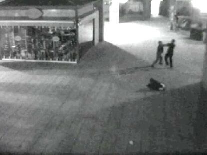 Una cámara de seguridad graba la pelea entre un vigilante y un ladrón