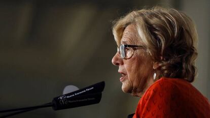 La alcaldesa, Manuela Carmena, en Madrid.