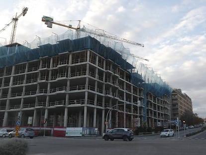 Obras de construcción de vivienda en Madrid.