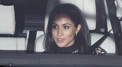 Meghan Markle, a su llegada al almuerzo celebrado el miércoles en el palacio de Buckingham.