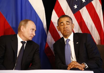 Vladímir Putin y Barack Obama, en Los Cabos (México).