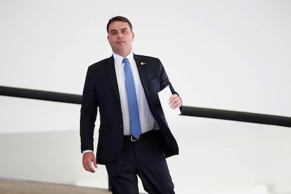 O senador Flávio Bolsonaro, em fevereiro deste ano.