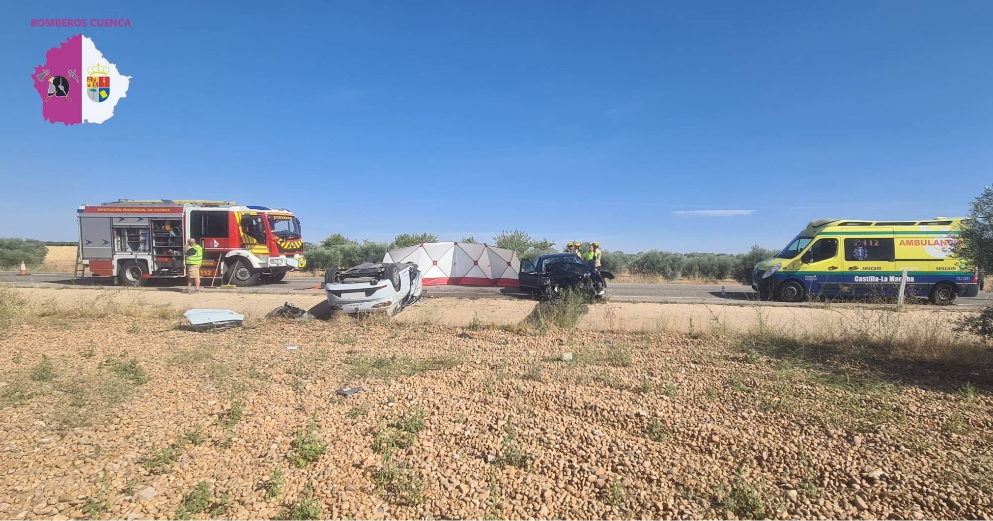 Cinco fallecidos, tres de ellos menores, en una colisión entre dos vehículos en Sisante (Cuenca)