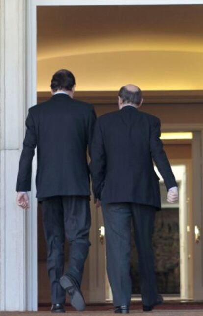 Rajoy y Rubalcaba, en La Moncloa el pasado 15 de febrero.