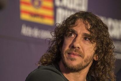 Puyol, durant l'acte del seu comiat.