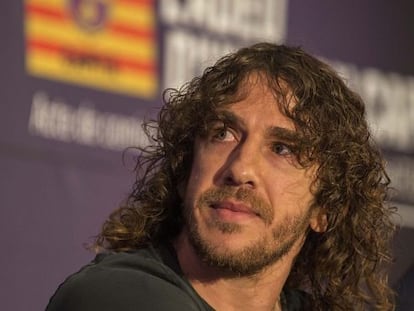 Puyol, durant l'acte del seu comiat.