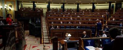 Vista del hemiciclo durante el pleno del Congreso de los Diputados, durante la tramitación de los Presupuestos.