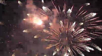 Fuegos artificiales durante las Fallas de València.