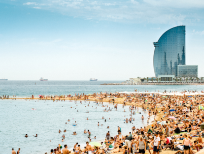 Playa de la Barceloneta (Barcelona).