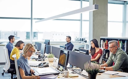 Empleados en una empresa.