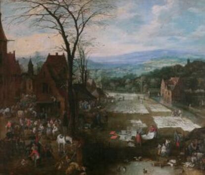'Mercadero y lavadero', de Brueghel.