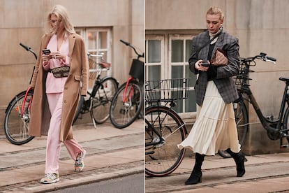 Tienen la pose (y el escenario) perfectos

No es díficil protagonizar las mejores imágenes del street style internacional cuando se vive en una ciudad con la fotogenia de Copenhague. Sus calles repletas de bicis son la escenografía perfecta para los fotógrafos. Y ellas, móvil en mano, se convierten en improvisadas modelos callejeras.