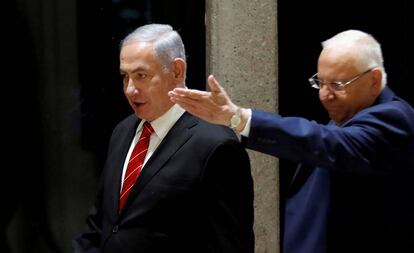 El presidente de Israel, Reuven Rivlin, y Benjamín Netanyahu, el día 25 en Jerusalén.