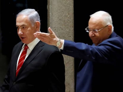 El presidente de Israel, Reuven Rivlin, y Benjamín Netanyahu, el día 25 en Jerusalén.