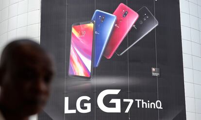 Anuncio de uno de los ltimos modelos de smartphones de LG