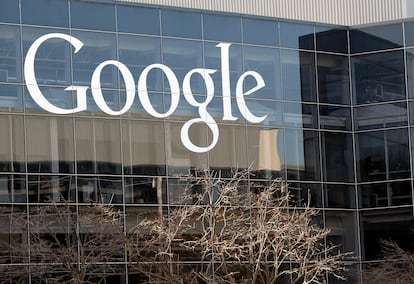 Google's logo displayed on its headquarters in Mountain View, California