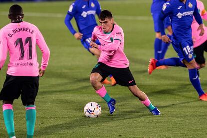 Pedri, durante el último encuentro ante el Getafe.