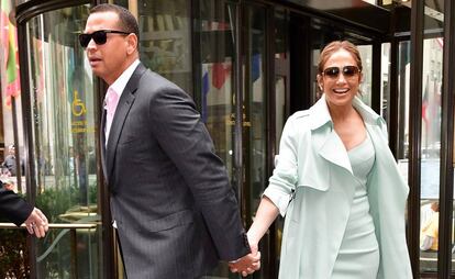 Alex Rodriguez y Jennifer Lopez el 24 de abril, en Nueva York.