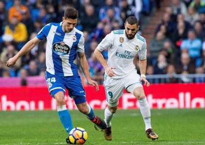 Benzema, en el partido contra el D&eacute;por.