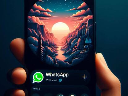 App WhatsApp en un smartphone con fondo