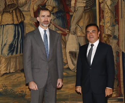 Eran momentos más felices para Ghosn. En 2015 se reunía con el Rey Felipe VI en la Casa Real española.