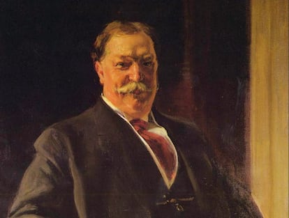 Retrato del presidente de EE UU, William Taft. Esta fue la primera pintura que se hizo el mandatario al llegar a la Casa Blanca.