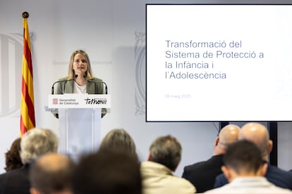 La consejera de Derechos Sociales, Mònica Martínez, durante la presentación de la refundación de la DGAIA.