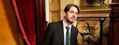 El diputado de CiU, Oriol Pujol, en el Parlament.