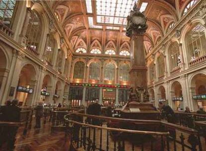 Sala de contratación de la Bolsa de Madrid.