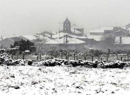 Paisaje nevado en Sobrado do Bispo, en el municipio orensano de Barbadás.