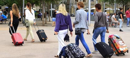  Un grupo de turistas en Valencia, en una imagen de archivo. 