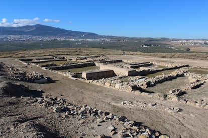 El 'oppidum' íbero de Puente Tablas, en Jaén. En la imagen, la zona central donde estaban las viviendas.