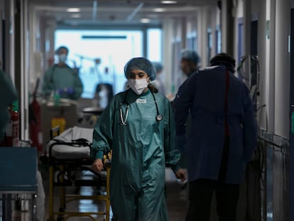 Planta reservada a pacientes afectados por la covid-19 del Hospital del Mar de Barcelona.