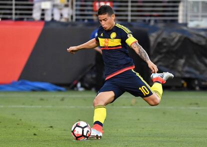 James durante el partido contra EE UU.