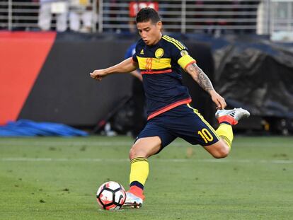 James durante el partido contra EE UU.