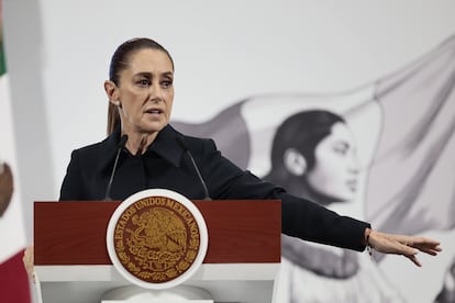 Claudia Sheinbaum, este jueves, en Ciudad de México.
