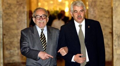 Gabriel Garc&iacute;a M&aacute;rquez y Pasqual Maragall, el 28 de abril de 2005, cuando el escritor colombiano regres&oacute; a Espa&ntilde;a.