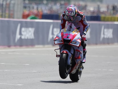 Enea Bastianini celebra la victoria este domingo en el GP de Francia.