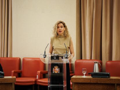 La presidenta del Congreso, Meritxell Batet, el pasado martes en Madrid, durante un acto de homenaje a las víctimas del terrorismo.