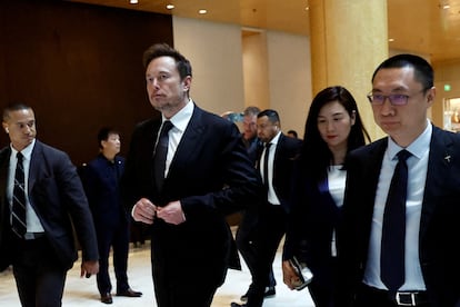 Elon Musk, CEO de Tesla, en un viaje en China.
